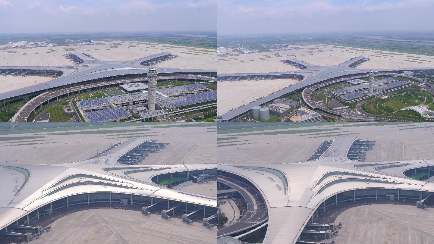 青岛国际胶东机场航拍全景4K