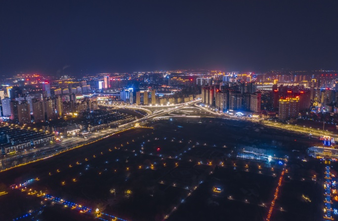 洛阳夜景航拍延时