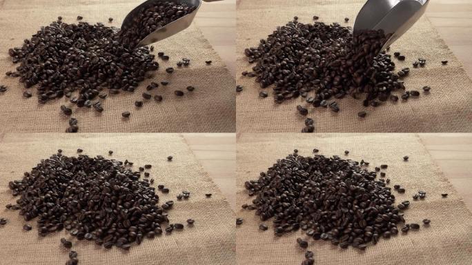 阿拉比卡咖啡豆堆饮品原料研磨准备咖啡因