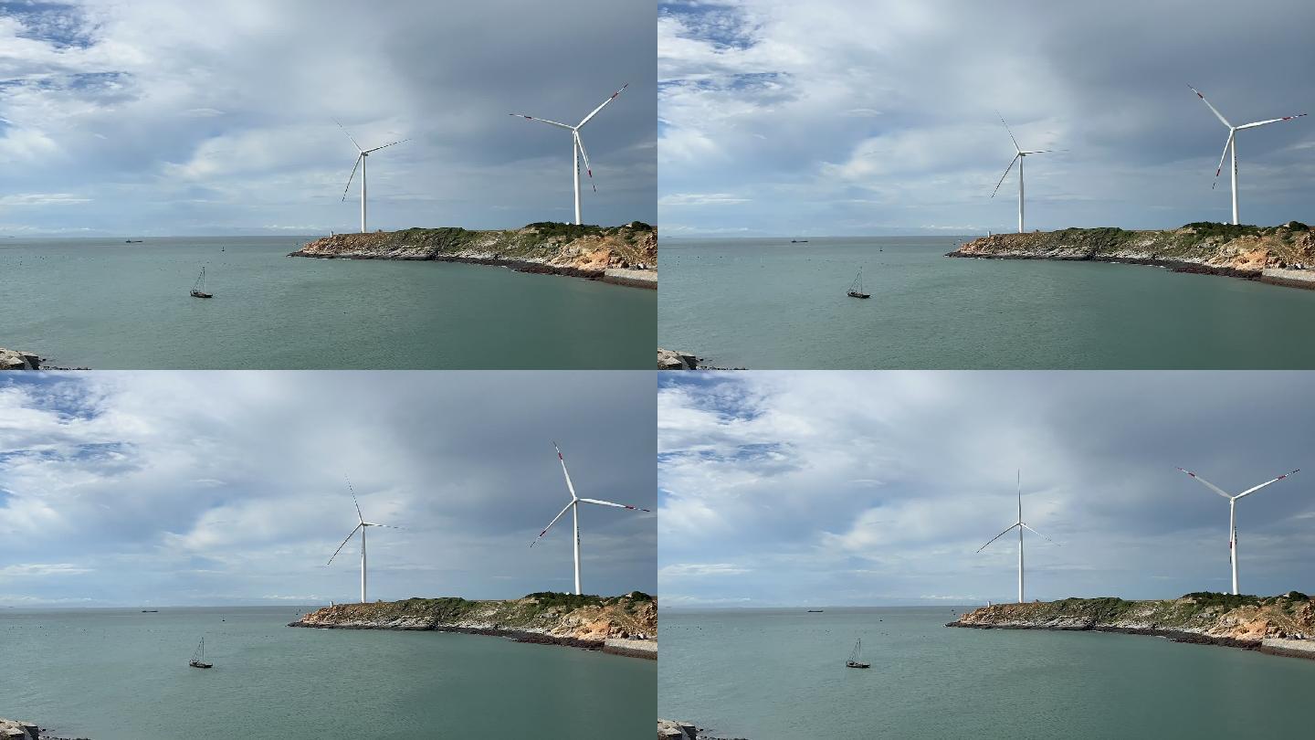 海边延时渔船风车莆田南日岛