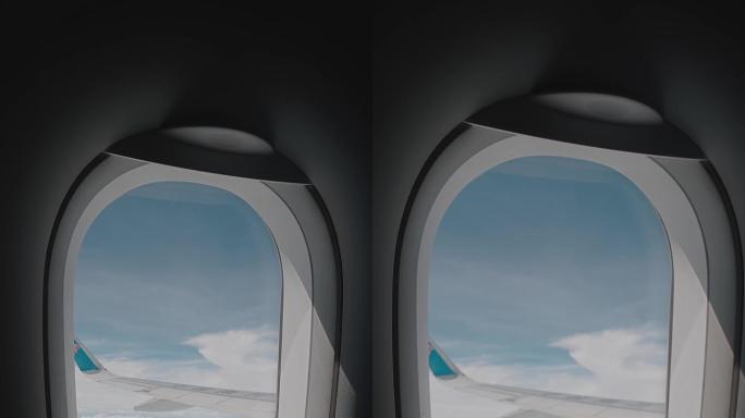飞机窗看向云层