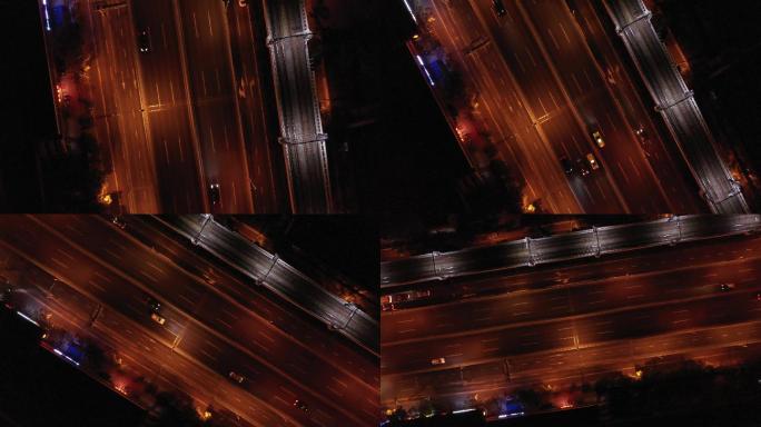 上海深夜高架航拍素材5
