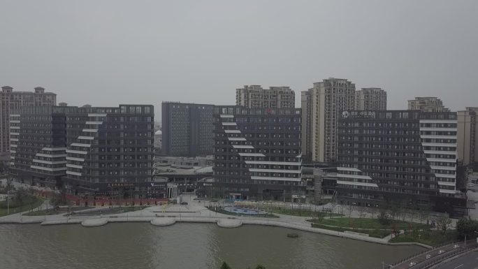 信业购物中心，上海嘉定菊园新区航拍