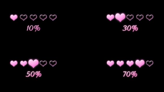 可爱爱心气泡游戏数字情人节进度条