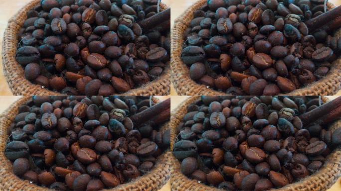 智能手机拍摄麻袋咖啡豆