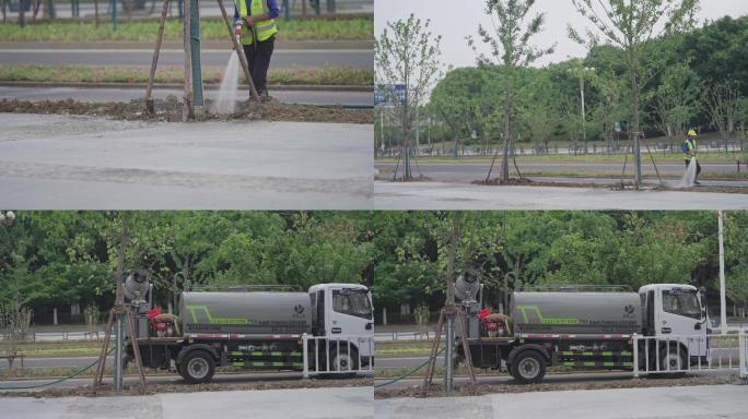 绿化带洒水洒水车