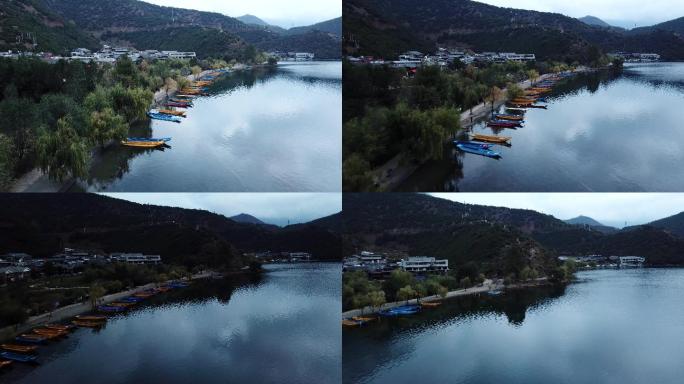 泸沽湖里格村航拍 里格清晨 旅游宣传片头