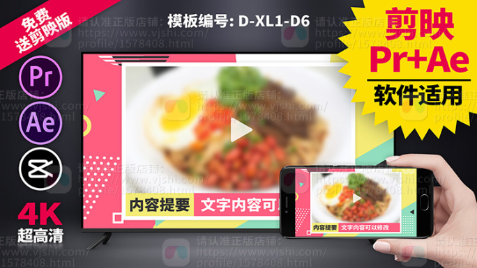 内容提要视频模板Pr+Ae+抖音剪映合一