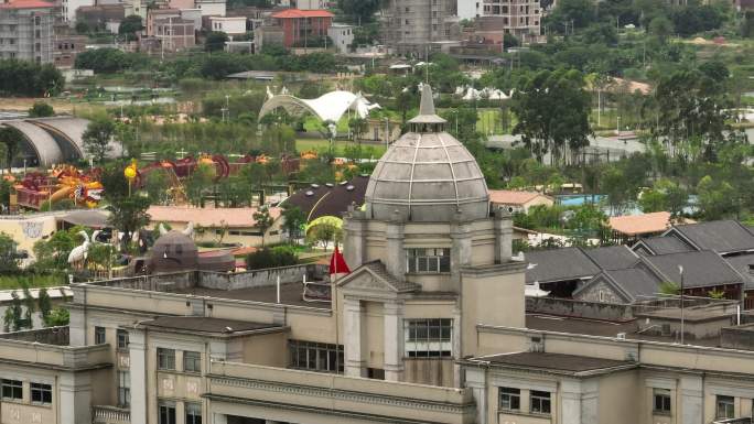 航拍鹤山市古劳水乡