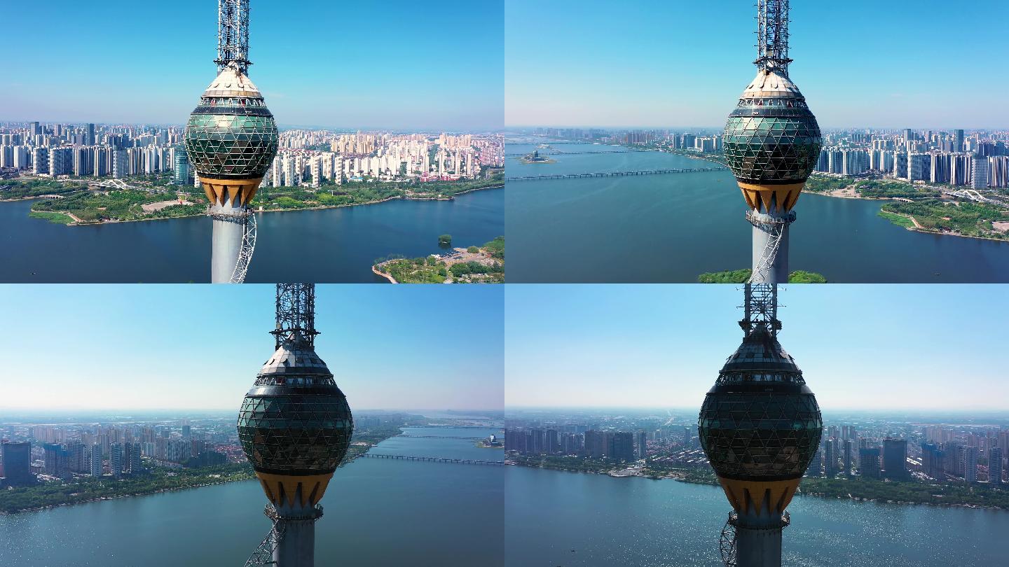 4K航拍临沂三河口城市风景