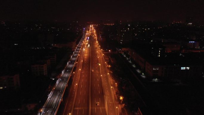 上海深夜高架航拍3