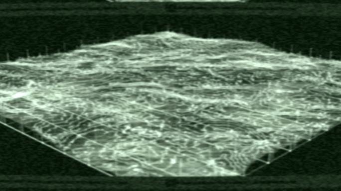 未来全息地形平视显示器、3D景观地形、未来用户界面