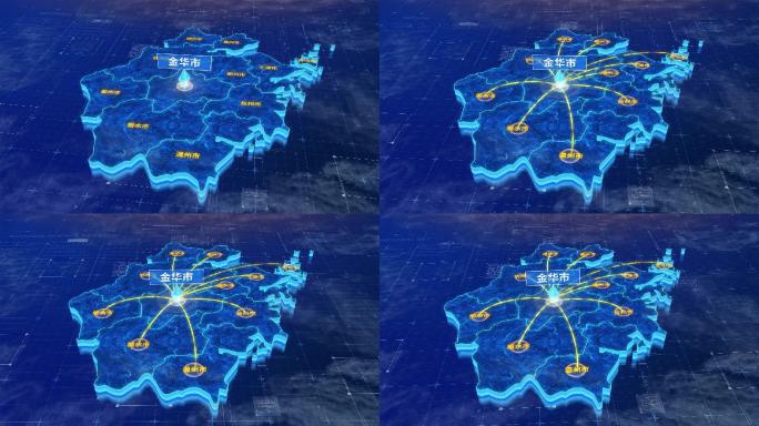 浙江省金华市辐射全省网络地图