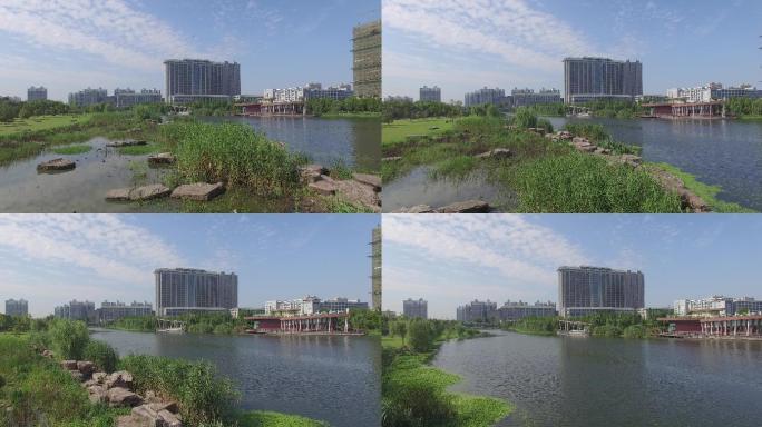 常州 科教城 现代建筑 湖面 绿化