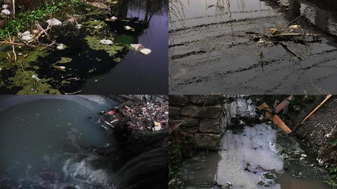 垃圾沟渠污染、水污染、污水治理、河流污染