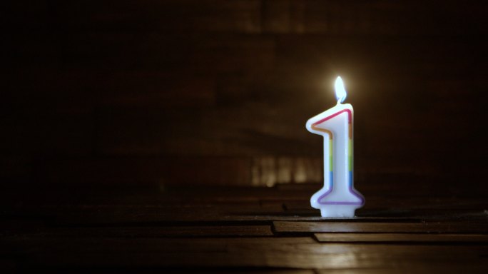 生日或周年纪念蜡烛第一年龄概念