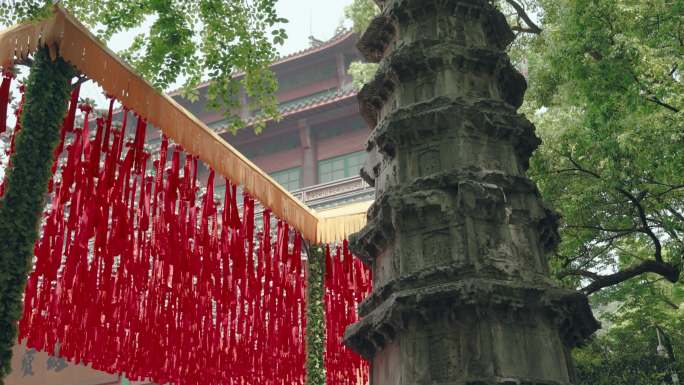 中国杭州灵隐寺视图。
