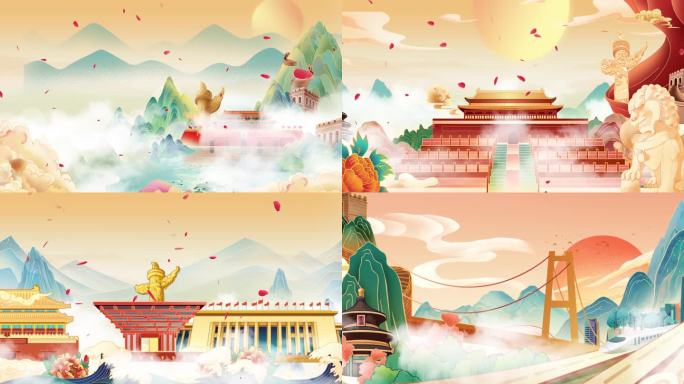 《我的祖国》爱国诗朗诵背景视频
