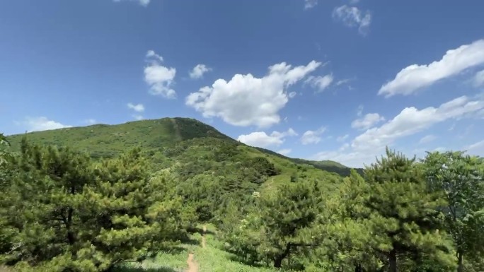 美丽的户外高山草原和动态蓝天