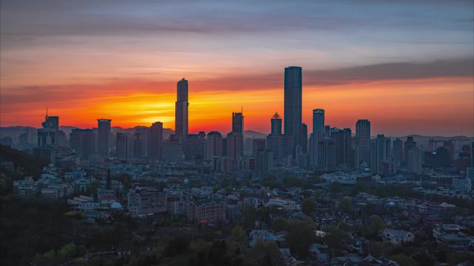 大连城市风光日落