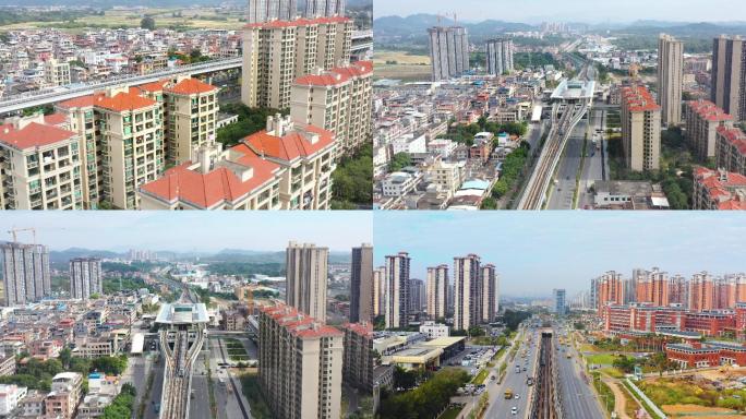 2022增城朱村街城市化建设航拍4K素材