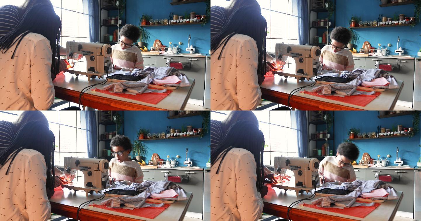 婆婆教儿媳如何使用缝纫机