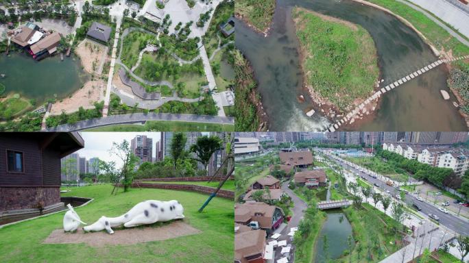 5.4K长沙圭塘河生态公园唯美航拍空镜