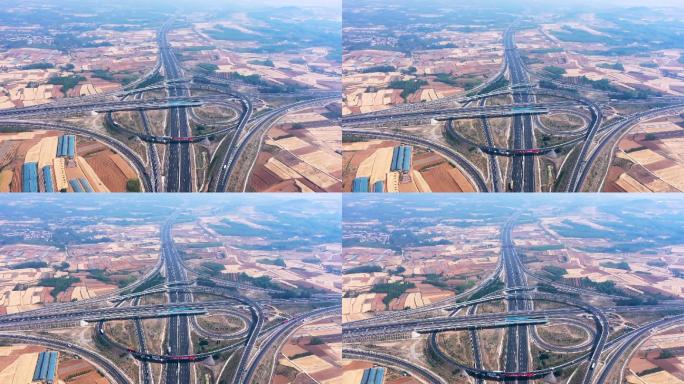 航拍京沪高速公路风景视频