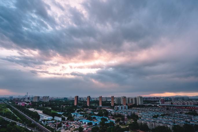 北京通州乌云滚滚延时日转夜