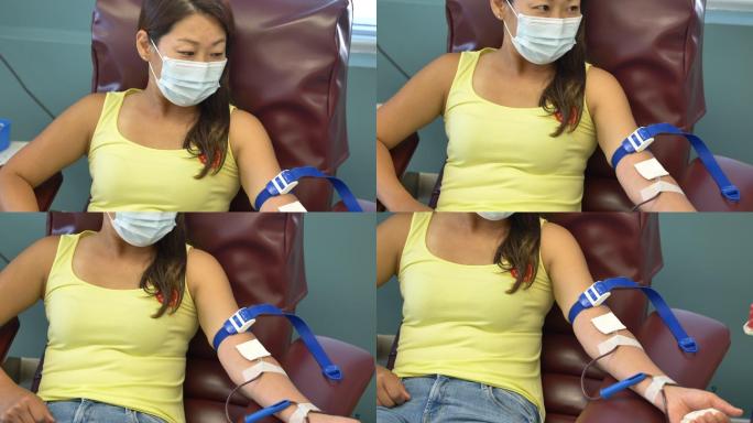 献血妇女美女献血捐献无偿义工义务发扬救治