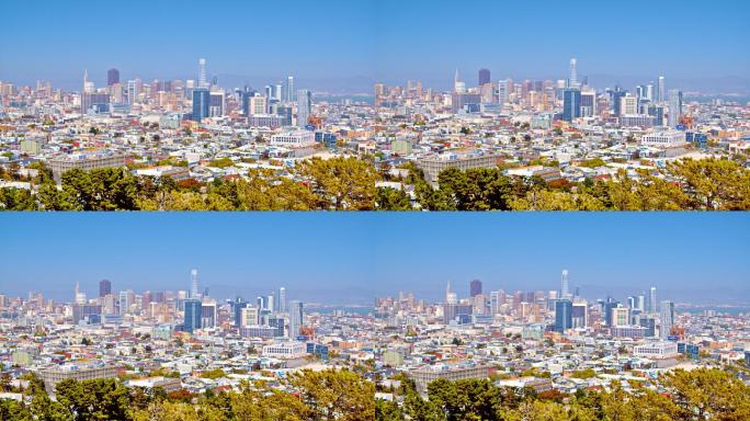 旧金山鸟瞰图。旧金山航拍美国发达城市