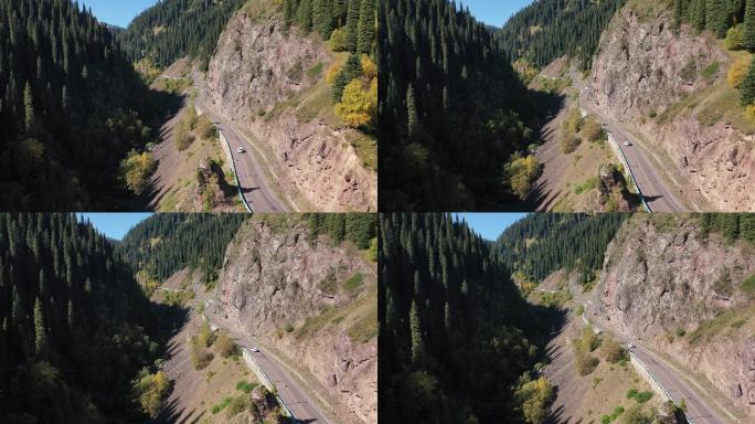 原创新疆旅行独库公路雪山森林自然风光航拍