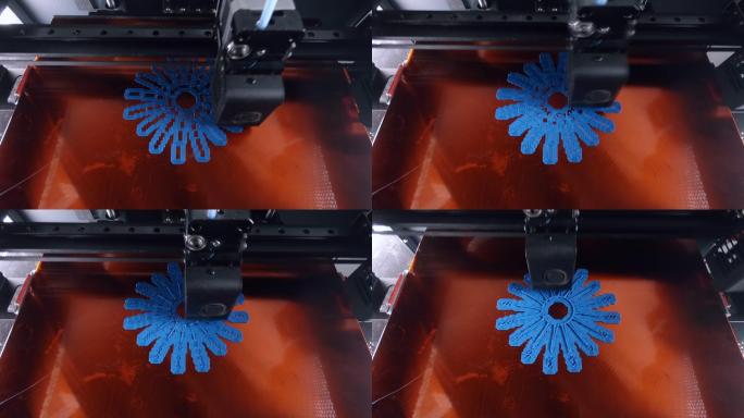 延时3D打印机构建塑料花形塑料底座