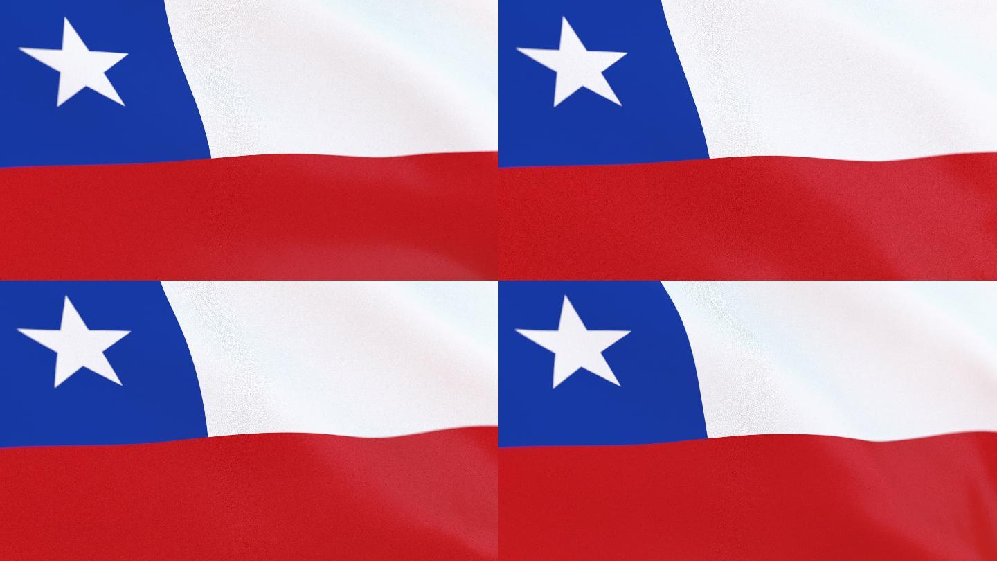 智利国旗环智力国旗飘动旗帜旗子