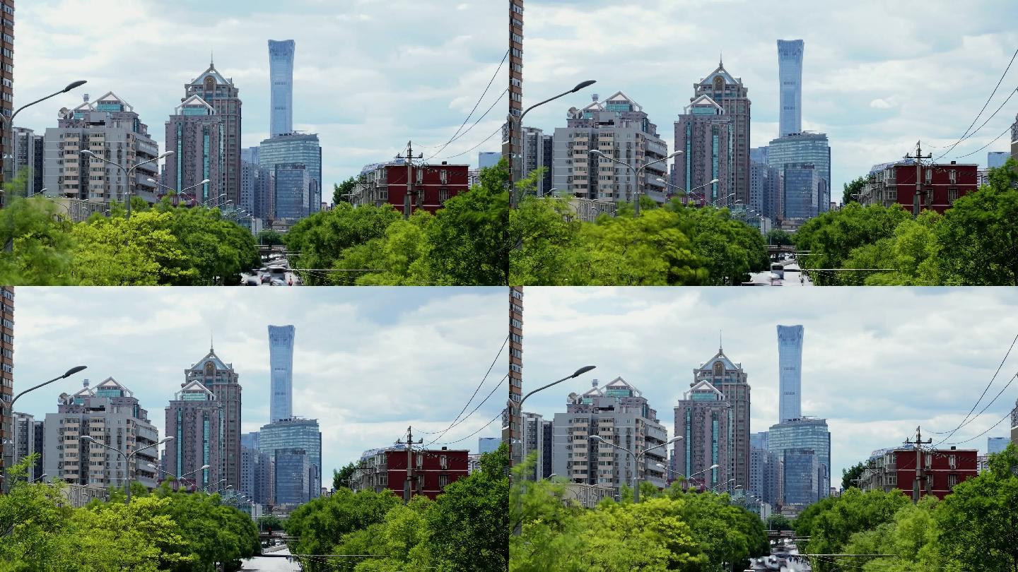 北京中国尊大厦写字楼实拍延时4k