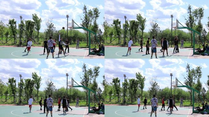 公园打篮球