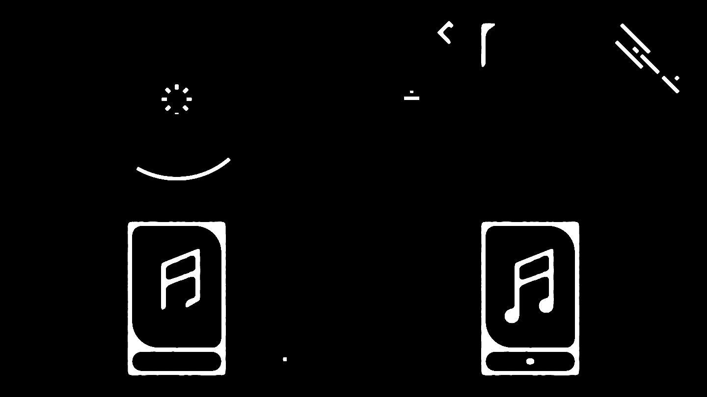 带Alpha的移动音乐应用程序黑板线动画