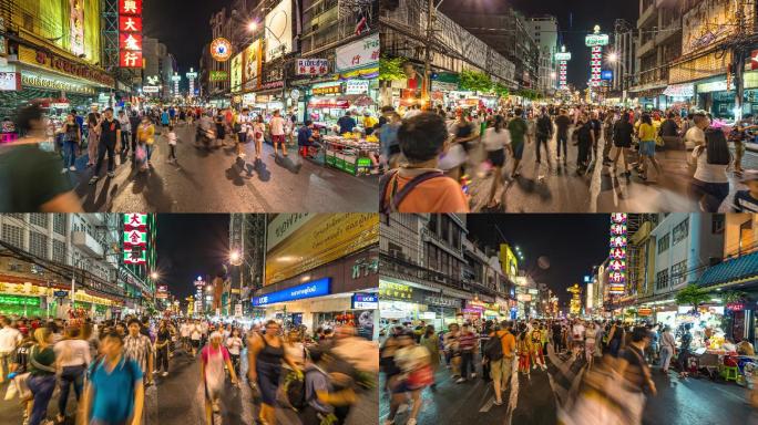 泰国曼谷唐人街夜景