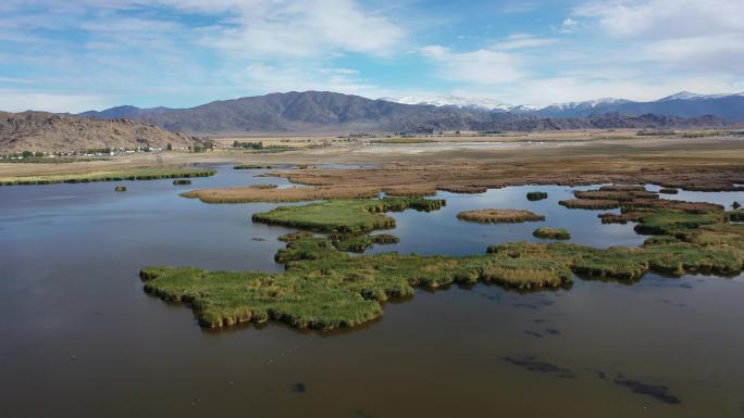 原创 新疆富蕴县可可苏里湖泊湿地自然风光