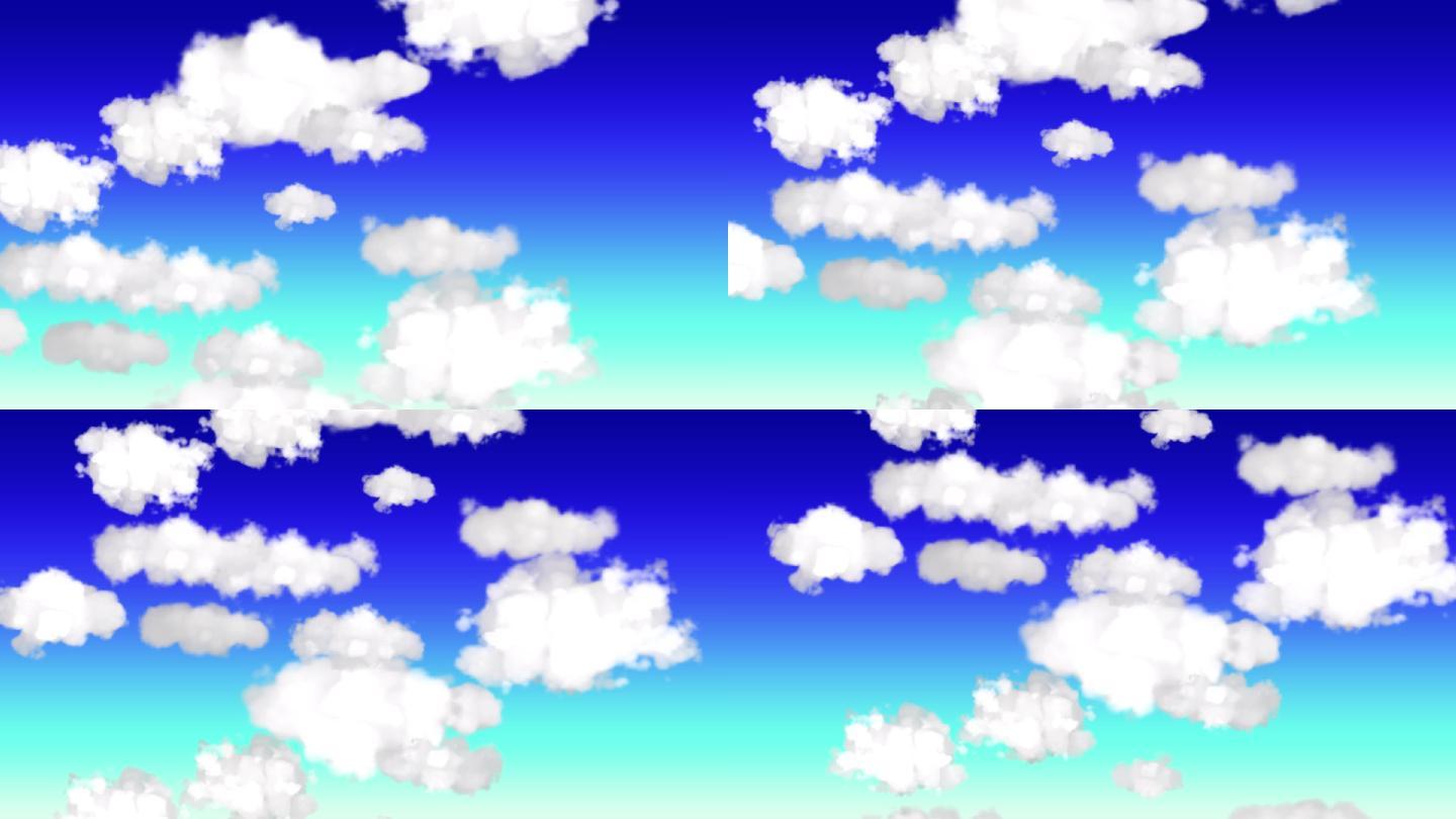 天空白云飘动蓝天白云AE模板视频素材下载