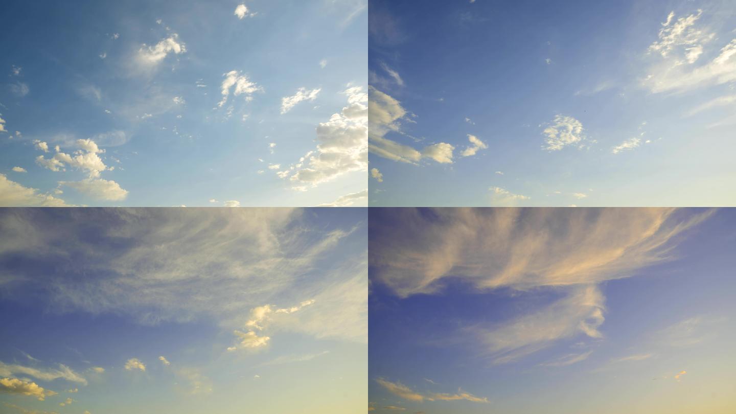 蓝天白云/粉色云朵/天空云朵飘动延时