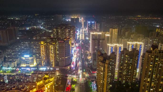 贵港中山路夜景航拍