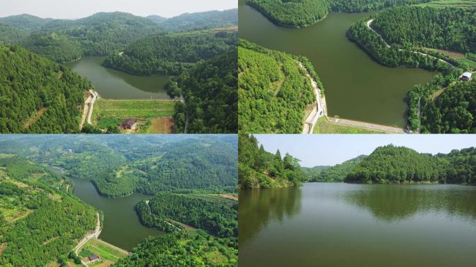 山村水库航拍