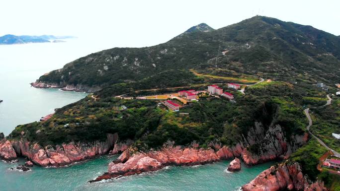 浙江舟山嵊泗列岛花鸟岛夏日风光航拍