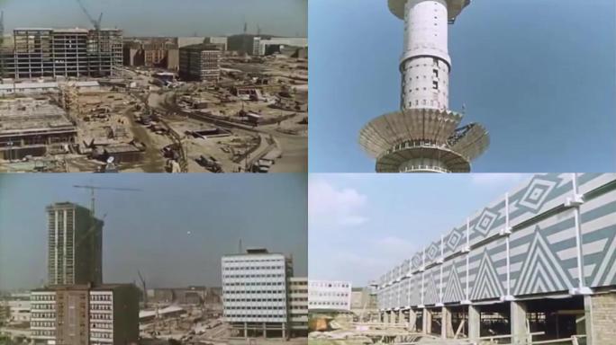70年代建设城市德国城市建设施工电视塔