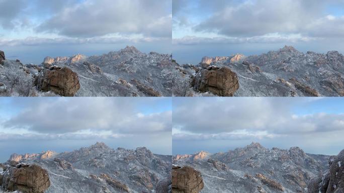 冬季雪景崂山雪山