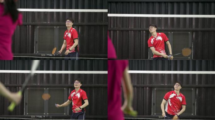 男女混双练习羽毛球技术