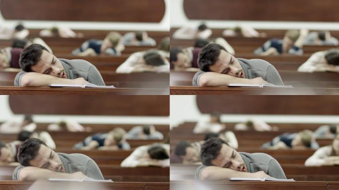 学生在教室睡觉上课睡觉