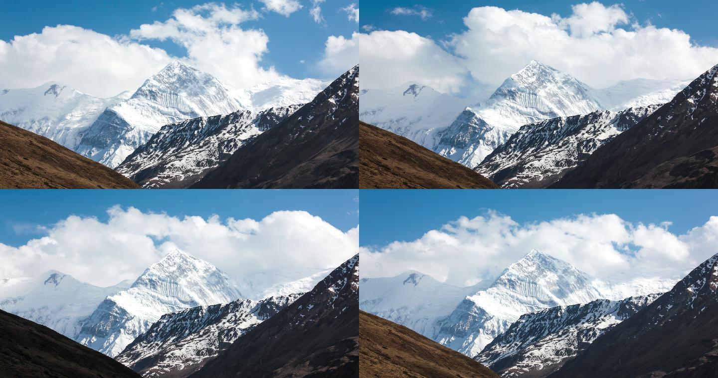 尼泊尔喜马拉雅安纳普尔纳山脉的时间推移