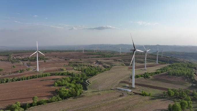 航拍风力发电再生能源能源4K50帧